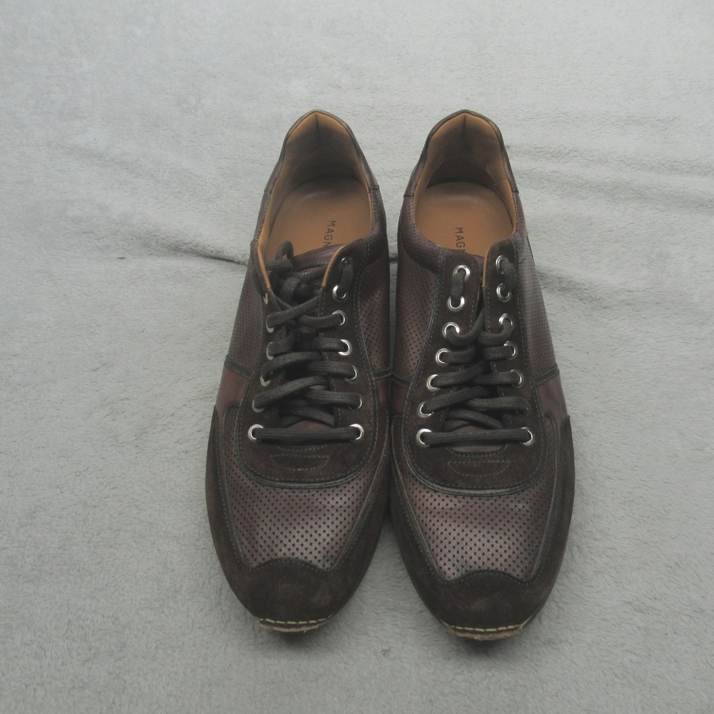 Magnanni Mens 10.5M Sneakers Brn Cognac Leather Suede Lace Driving Comfort Shoes